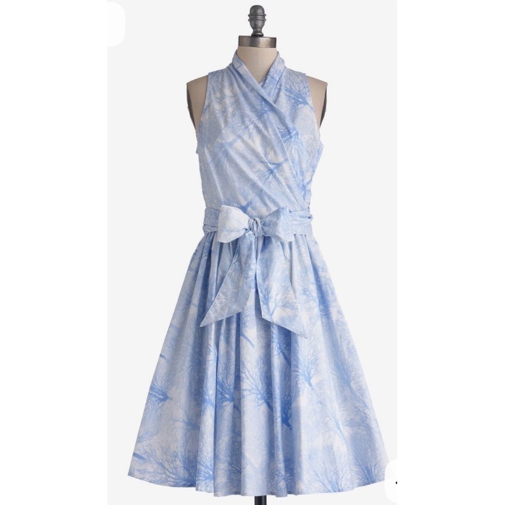 Retrolicious Fit And Flare Sash Retro Dress‎ Size 2X  Shimmering Cocktail Dress
